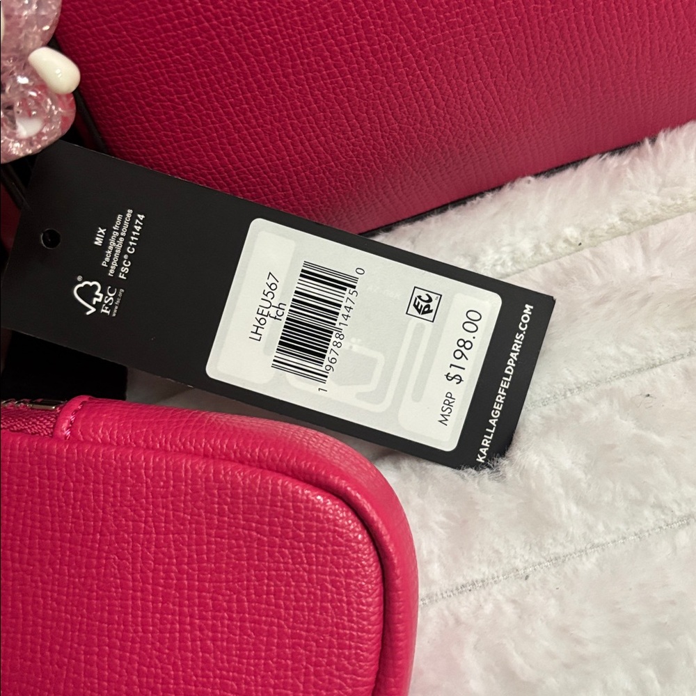 Karl Lagerfeld Vibrant Pink Crossbody Bag - Picture 2 of 3